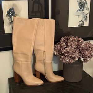 Marc Fisher Cream Heeled Boots